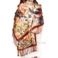 Digital gedruckt und gebürstet 100% Pashmina Double Layer Seide Schals und Schals Pashmina